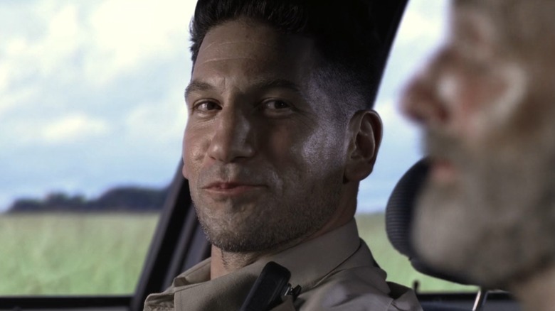 Jon Bernthal as Shane on The Walking Dead, smiling at at Andrew Lincoln's Rick Grimes