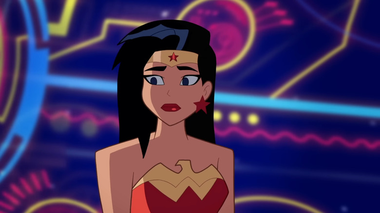Rachel Kimsey's Wonder Woman looking to the side in Justice League Action