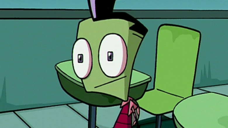 Zim (Richard Steven Horvitz) stands blankly in a classroom in Invader Zim