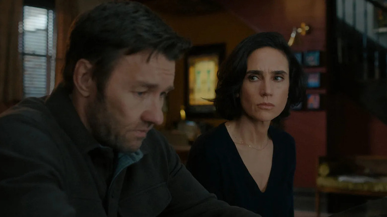 Jennifer Connelly as Daniela looking suspiciously at Joel Edgerton as Jason in Dark Matter