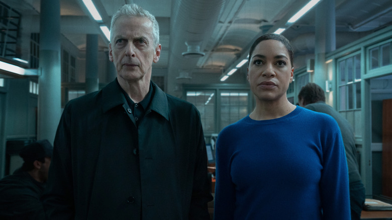 Peter Capaldi as Daniel Hegarty and Cush Jumbo as June Lenker in Criminal Record
