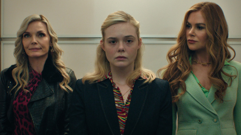 Michelle Pfeiffer as Shyanne, Elle Fanning as Margo, and Nicole Kidman as Lace in Margo's Got Money Troubles