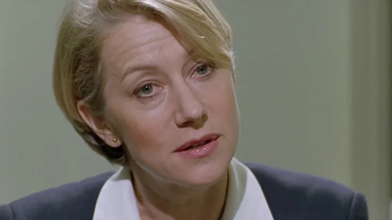Helen Mirren's Jane Tennison looking serious on Prime Suspect