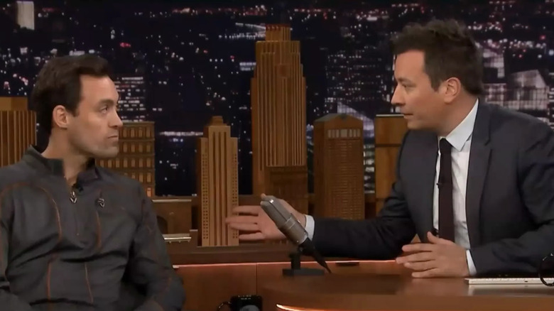 Translucent (Alex Hassell) is interviewed by Jimmy Fallon in The Boys