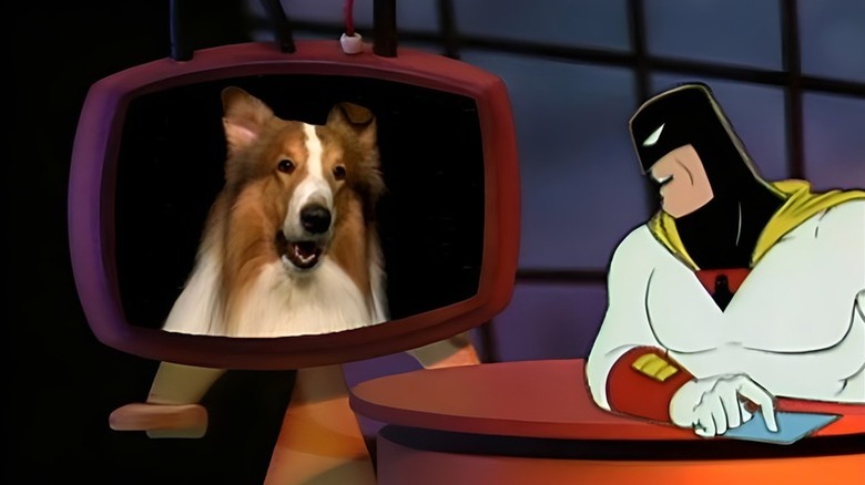 Space Ghost (George Lowe) speaks to Lassie in Space Ghost Coast to Coast