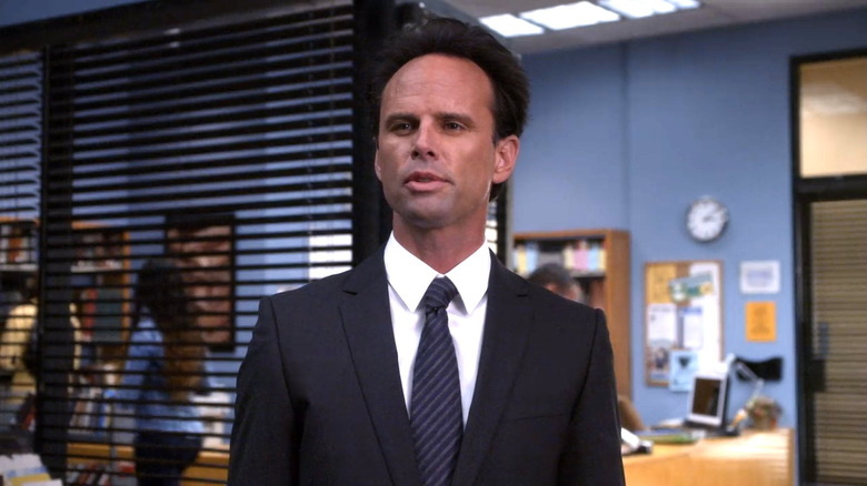Walton Goggins as Mr. Stone, walking into the study room in Community.
