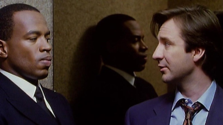 Tony Clark (Neil Pearson) speaks with Cameron (Gary McDonald) in Between the Lines