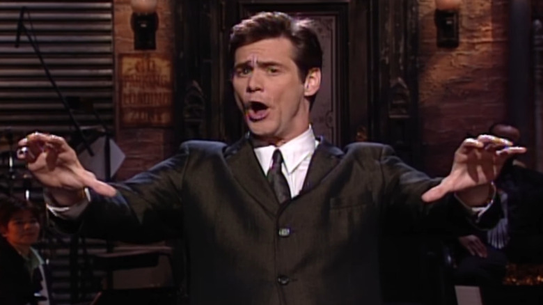 Jim Carrey delivers his opening monologue on SNL.