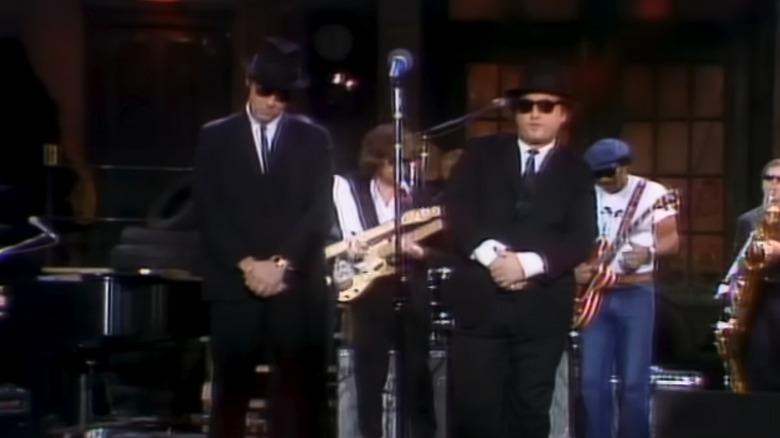 The Blues Brothers prepare to perform on SNL.