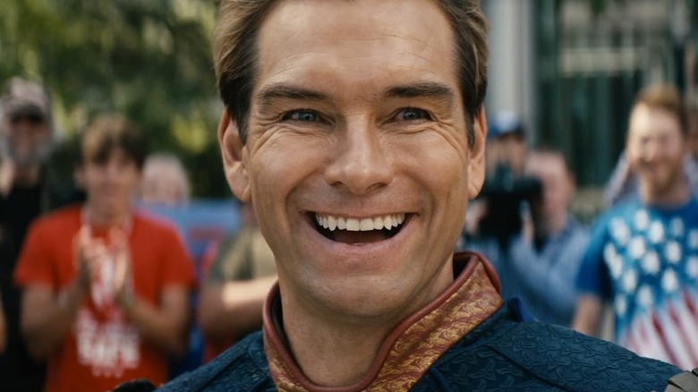 Homelander (Antony Starr) grins viciously in The Boys