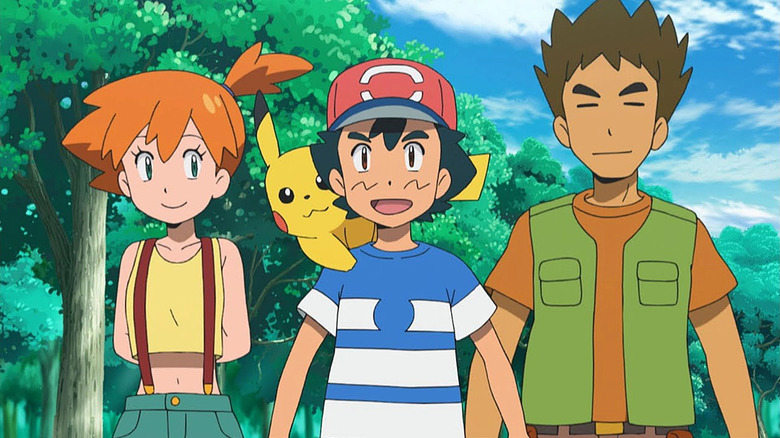 Misty, Ash, and Brock reunited in the Pokemon anime