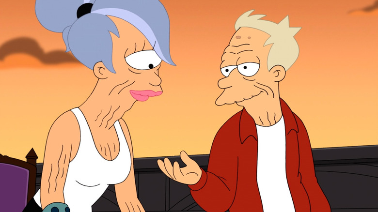 Fry and Leela on Futurama