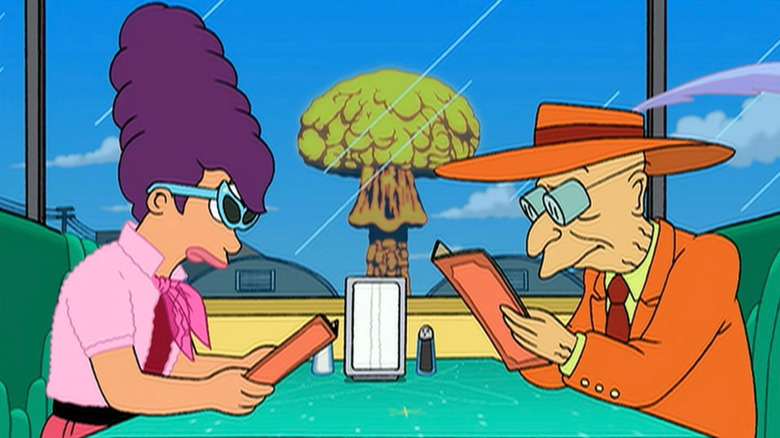 Leela and Professor Farnsworth on Futurama