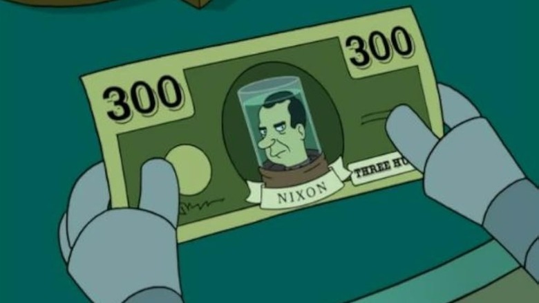 Bender and President Nixon on Futurama