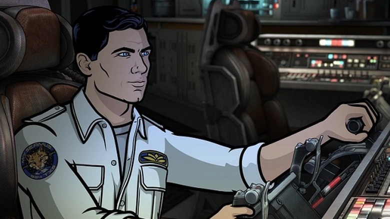 Sterling Archer piloting a spacecraft