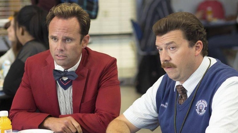 Walton Goggins and Danny McBride as Lee and Neal sitting together in Vice Principals