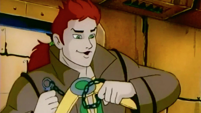 Quentin MacLeod holds a weapon in Highlander: The Animated Series