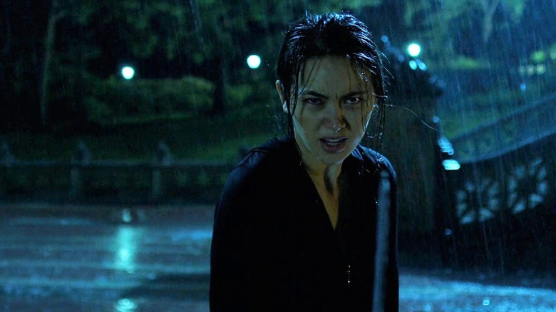 Jessica Henwick as Colleen standing in the rain in Iron Fist