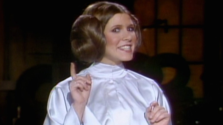 Carrie Fisher dressed as Princess Leia on SNL