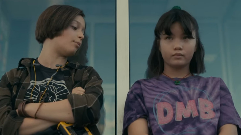 Mac (Sofia Rosinsky) looks over at Erin (Riley Lai Nelet) in Prime Video's Paper Girls