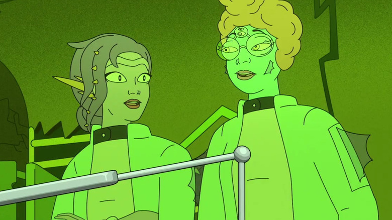 Stephanie Hsu's Dr. Nak Nak Sleech talking with Keke Palmer's Dr. Klak on The Second Best Hospital in the Galaxy