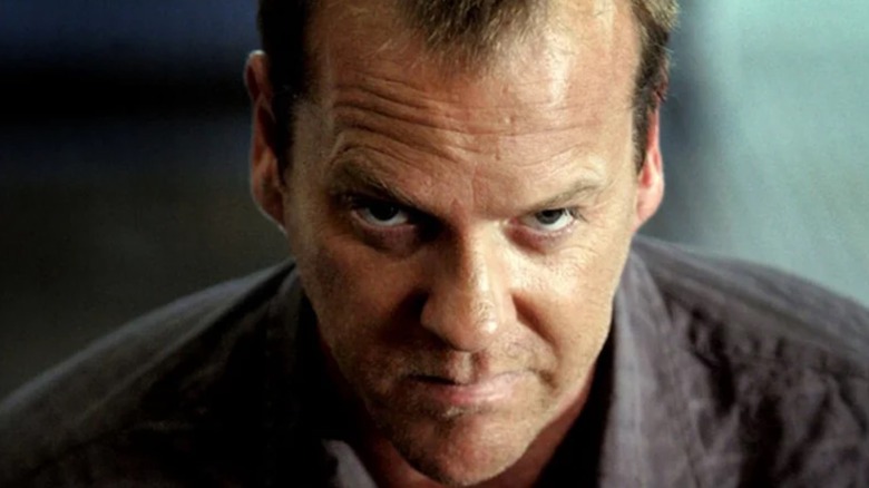 Kiefer Sutherland as Jack Bauer looking up on 24