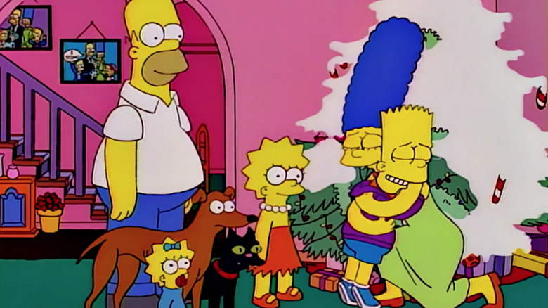 Marge hugs Bart in "The Simpsons."