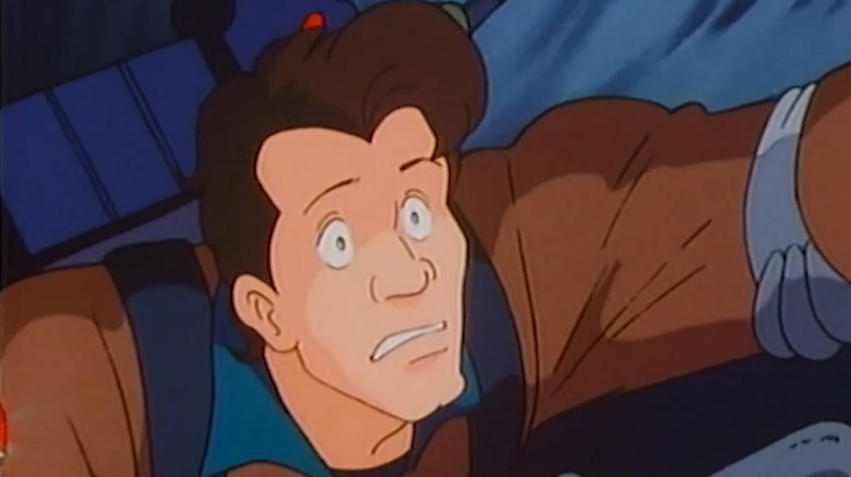 Peter Venkman looks scared in the Real Ghostbusters