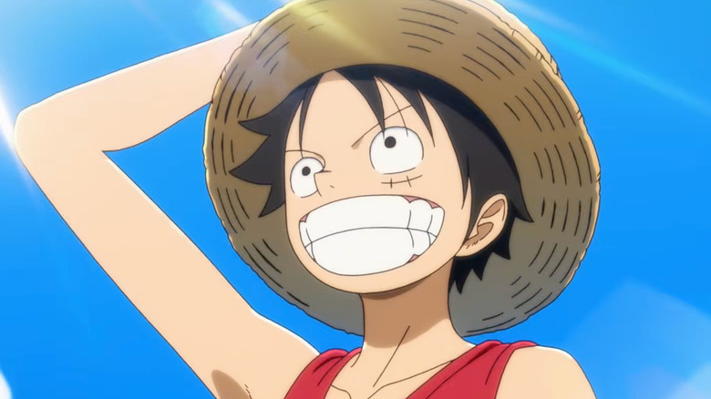 Luffy grinning in the sunlight