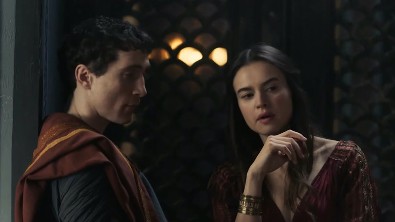 Ben Batt as Agrippa and Kasia Smutniak as Livia in Domina.