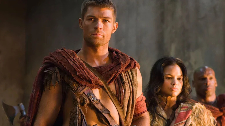 Liam McIntyre as Spartacus in Spartacus.