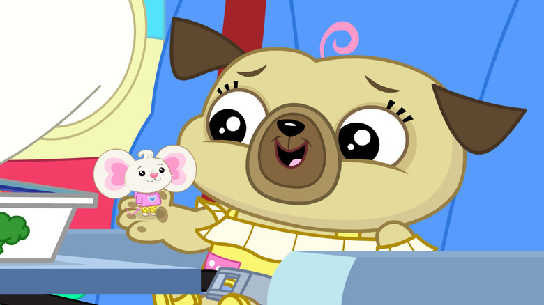 Chip smiling at Potato in her hand in "Chip and Potato"
