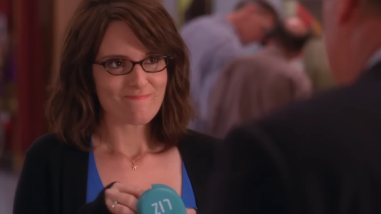 Tina Fey as Liz Lemon smiles on 30 Rock