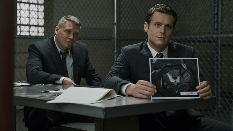 Holt McCallany and Jonathan Groff in a prison in Mindhunter