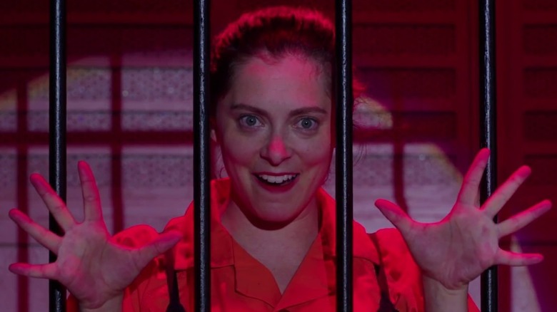 Rachel Bloom as Rebecca behind jail bars in Crazy Ex-Girlfriend