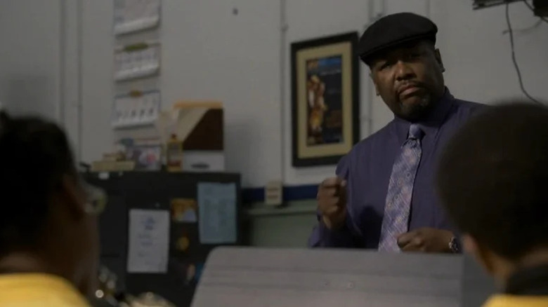 Antoine Batiste (Wendell Pierce) speaks to a group of students in Treme