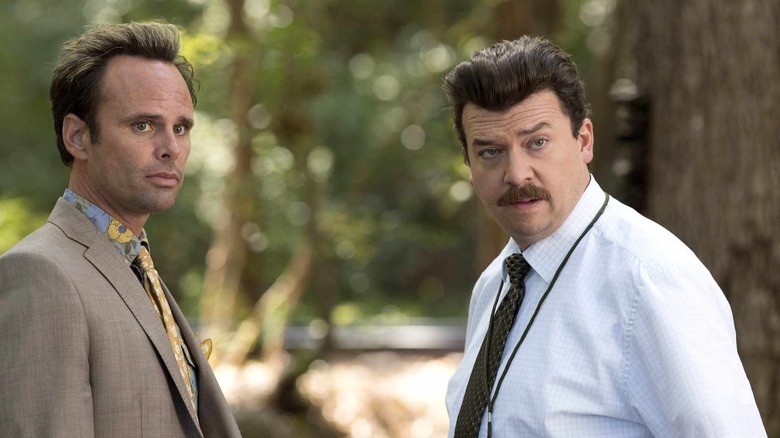 Lee Murphy (Walton Goggins) and Neal Gamby (Danny McBride) stand in a forest in Vice Principals