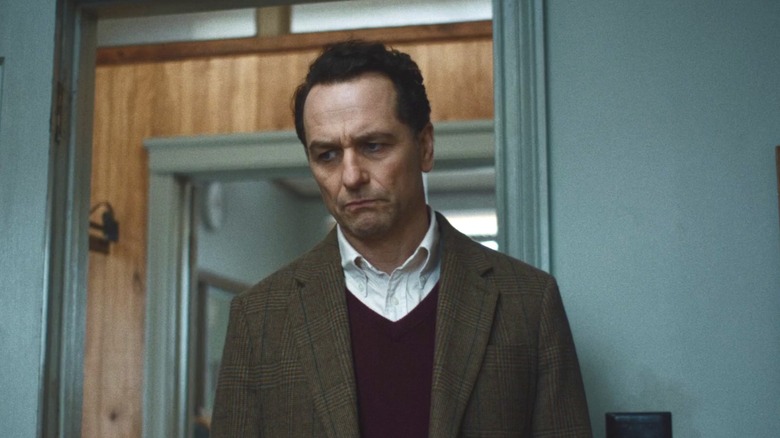 Tom (Tom Loftis) frowning on Widow's Bay S1E1