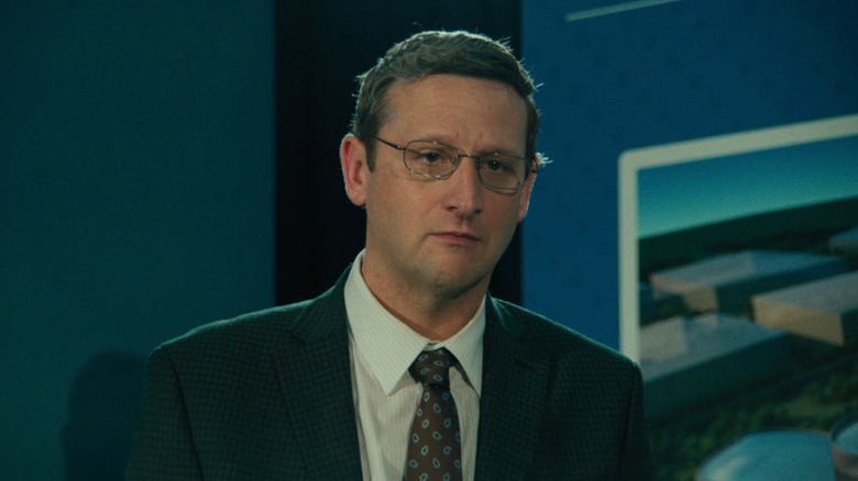 Ron (Tim Robinson) standing with an anguished expression on The Chair Company S1E1