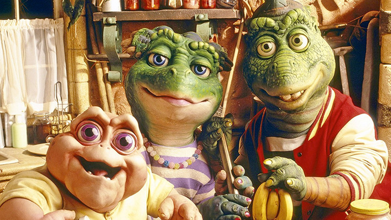 The Sinclair kids -- Baby, Charlene, and Robert -- on ABC's Dinosaurs