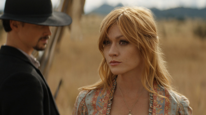 Katherine McNamara as Abby Walker staring into the distance in Walker: Independence