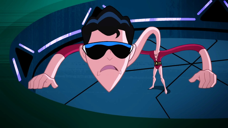Plastic Man stretching his head in Justice League Action