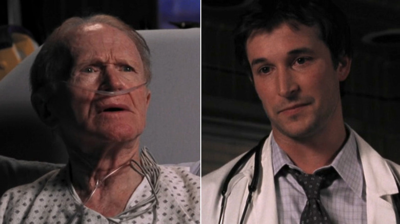 Red Buttons as Ruby Rubadoux and Noah Wyle as Dr. John Carter in ER Season 11, Episode 19