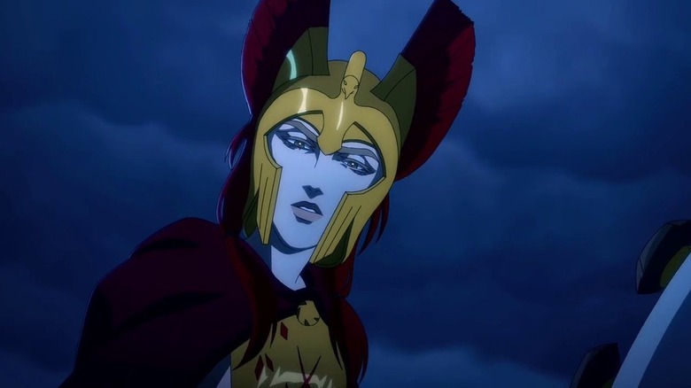 Alexia looking down during a storm