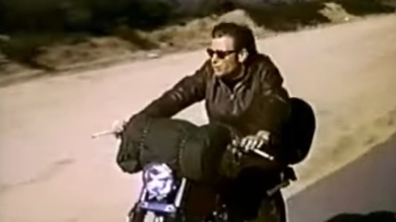 Jim Bronson riding his motorcycle on Then Came Bronson