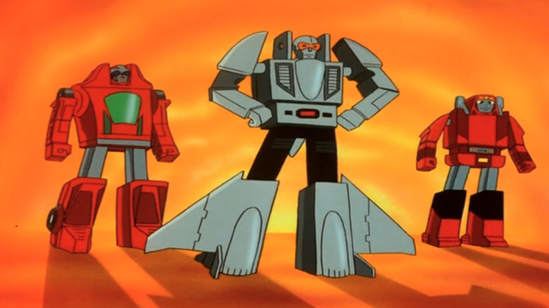 A group of GoBots stand side-by-side in Challenge of the GoBots