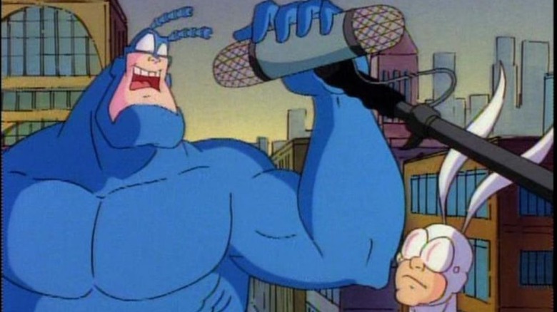 The Tick makes a speech alongside Arthur in The Tick