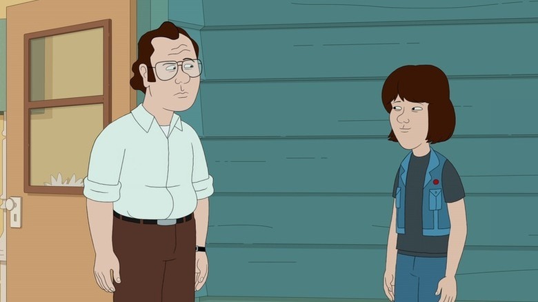 Frank Murphy (Bill Burr) eyes his son Kevin Murphy (Justin Long) in F Is for Family