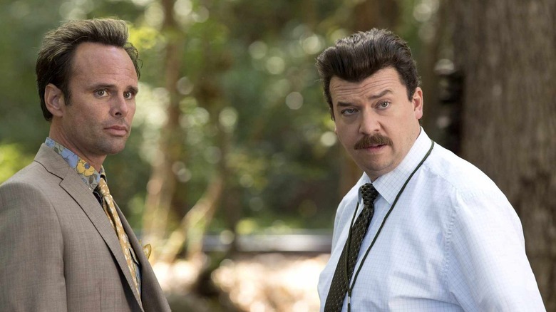 Lee Russell (Walton Goggins) and Neal Gamby (Danny McBride) stand in a forest in Vice Principals