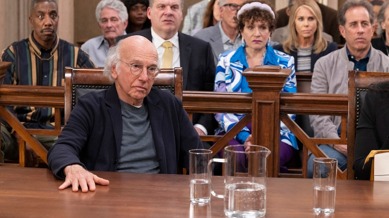 Larry David as himself, sitting in court in Curb Your Enthusiasm.